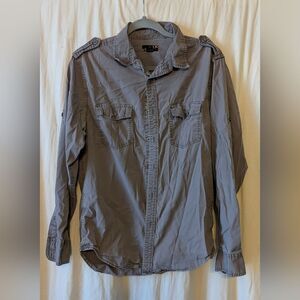 Helix Men's Charcoal Lightweight Button Down Shirt